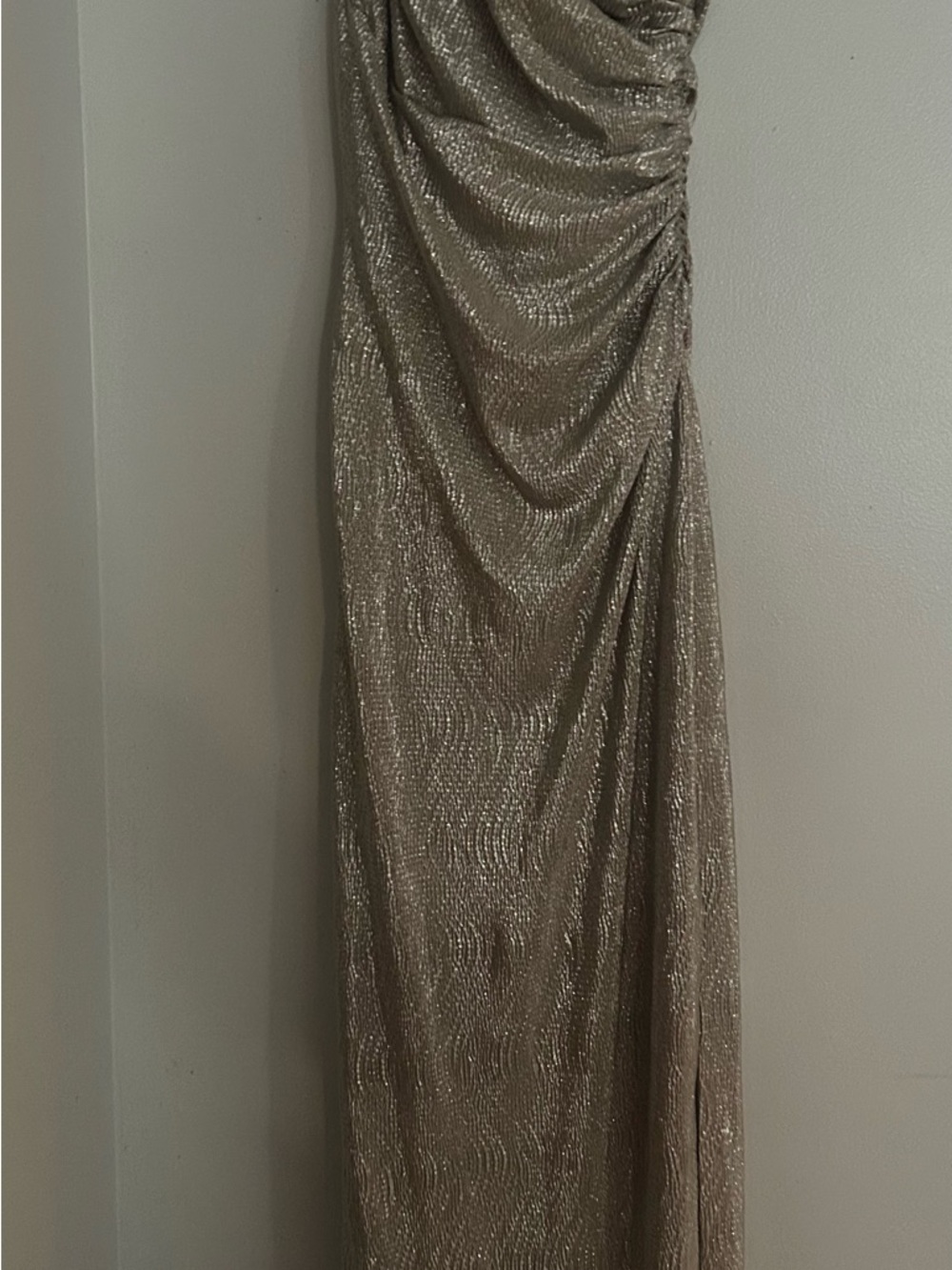 Lauren Ralph Lauren Metallic Taupe Maxi Dress